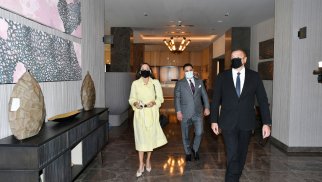 Prezident İlham Əliyev “Courtyard by Marriott Baku” otelinin açılışında iştirak edib
