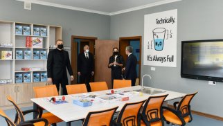 Prezident İlham Əliyev İsmayıllıda məktəbin yeni binasının açılışında iştirak edib