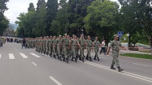 Xankəndidə hərbi yürüş keçirilib