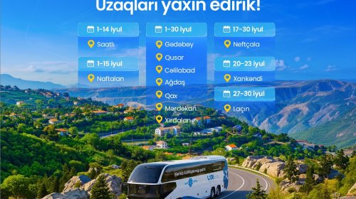 İyulda Səyyar ASAN xidmətin fəaliyyət göstərəcəyi ünvanlar