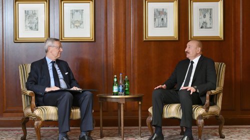 İlham Əliyev Almaniya İqtisadiyyatının Şərq Komitəsinin sədri ilə görüşüb