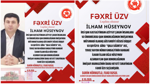 İlham Hüseynov Fəxri Üzvlüyə layiq görüldü
