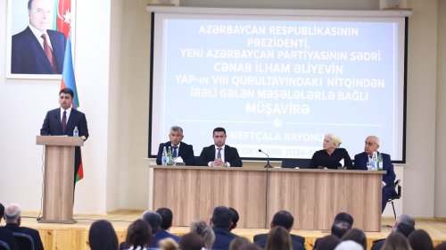 Neftçalada YAP-ın VIII Qurultayından irəli gələn vəzifələrə dair müşavirə keçirilib